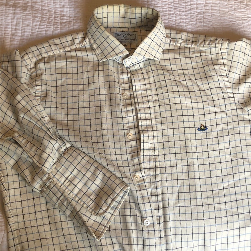 Vivienne Westwood Check Plaid Button Down French Cuff Shirt